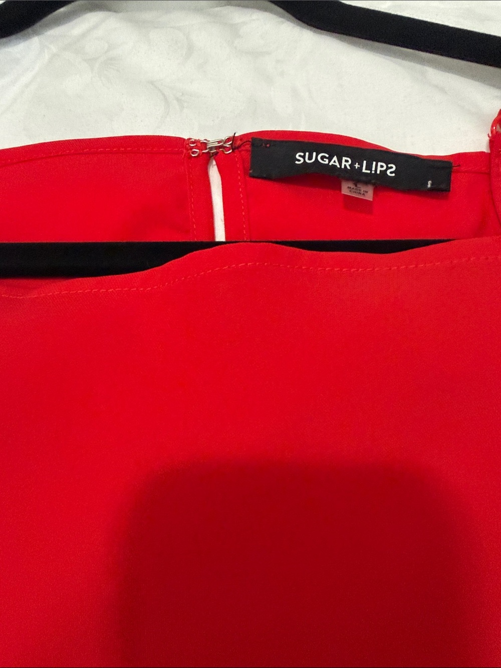 Sugarlips Red Ruffle Cold-Shoulder Blouse - Picture 3 of 5